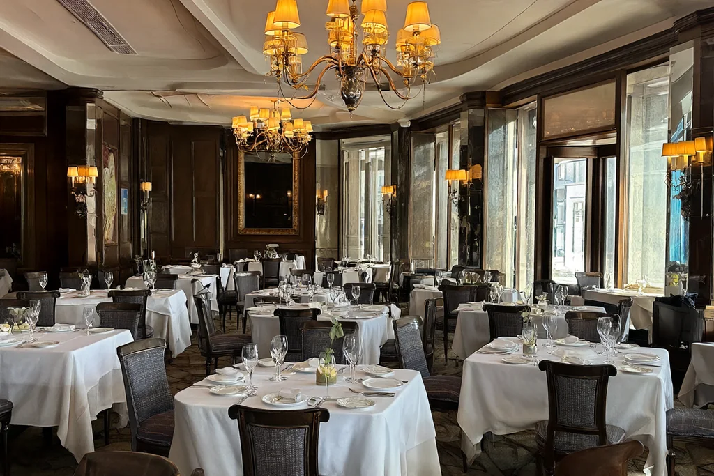 Fine dining restaurant interior in a hotel
