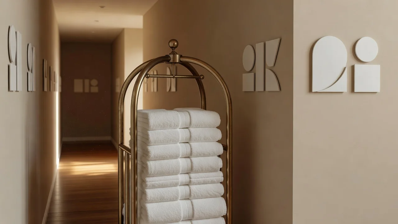 Hotel staff preparing a room for early check-in with fresh linens and morning light